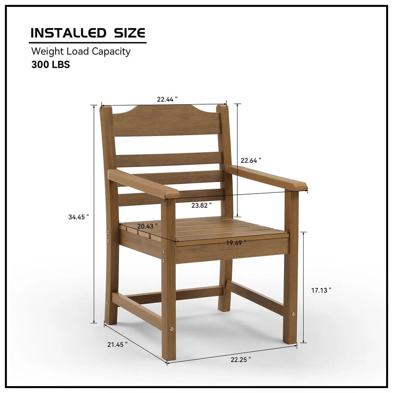 Patio Dining Chair with Armset Set of 2 - HIPS Material by HouseOfZazla