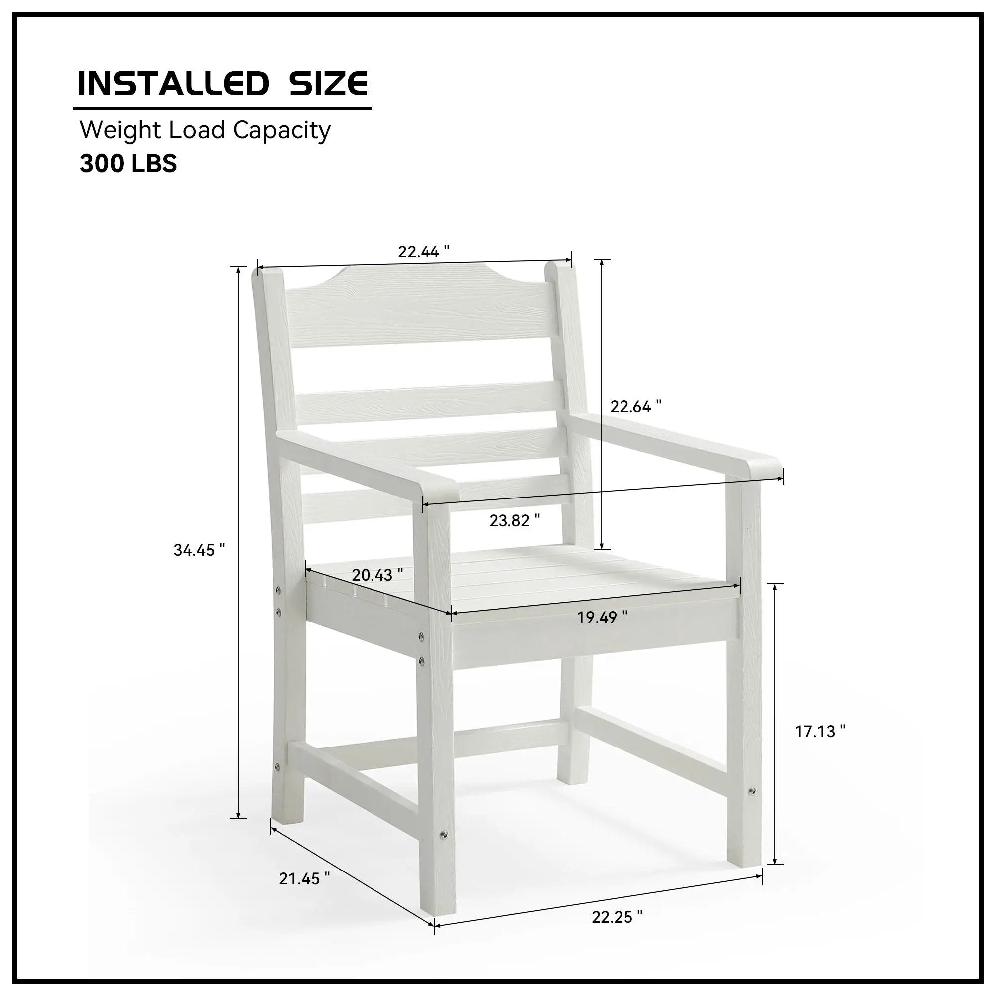Patio Dining Chair with Armset Set of 2, Pure by HouseOfZazla