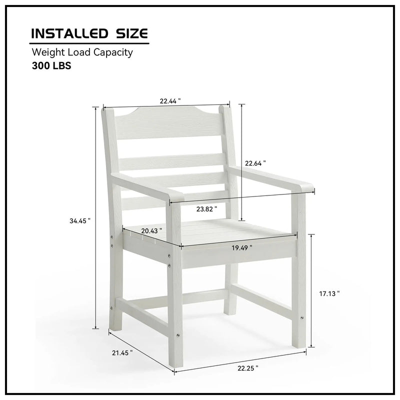 Patio Dining Chair with Armset Set of 2, Pure by HouseOfZazla