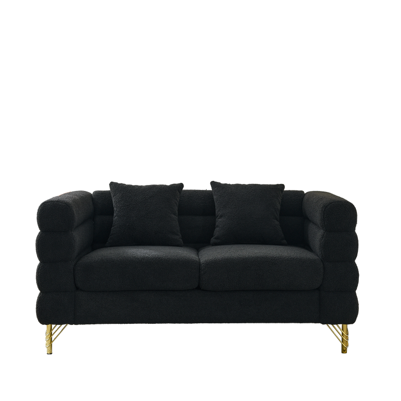 3-Seater + 3-Seater Combination Sofa - Black Teddy by HouseOfZazla