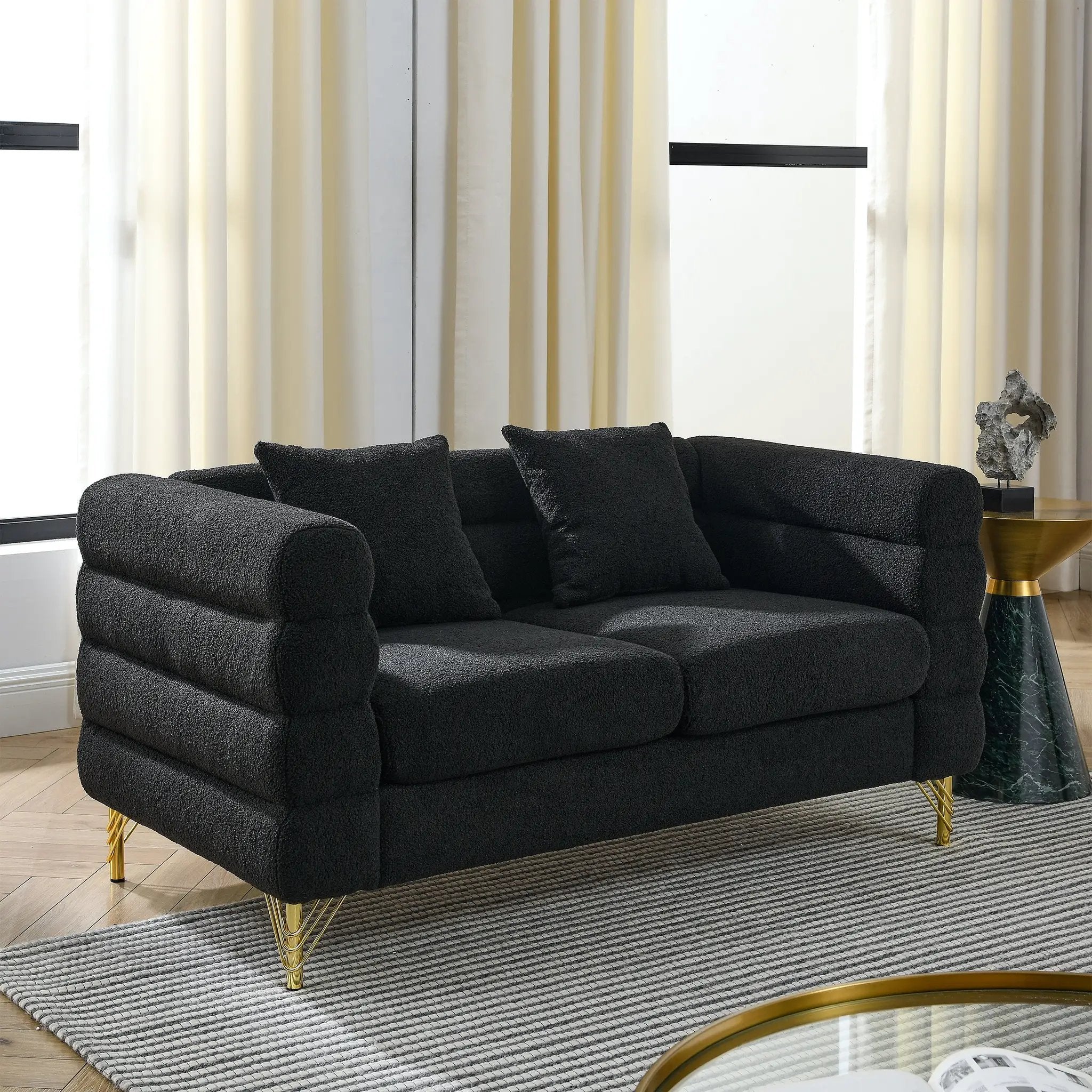 60-Inch Oversized 2-Seater Sectional Sofa by HouseOfZazla
