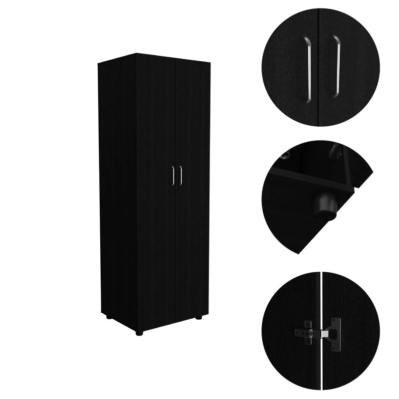 Armoire-Organiser 70.8"H, Two Shelves, Rod, Double Door Cabinet Armoire by HouseOfZazla