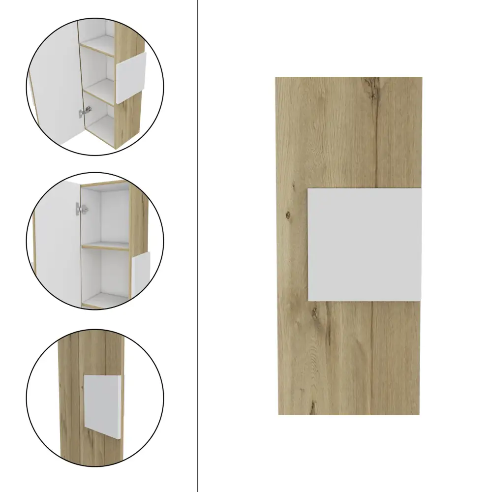 Medicine 38"H Single Door Cabinet, Three Shelves, Light by HouseOfZazla