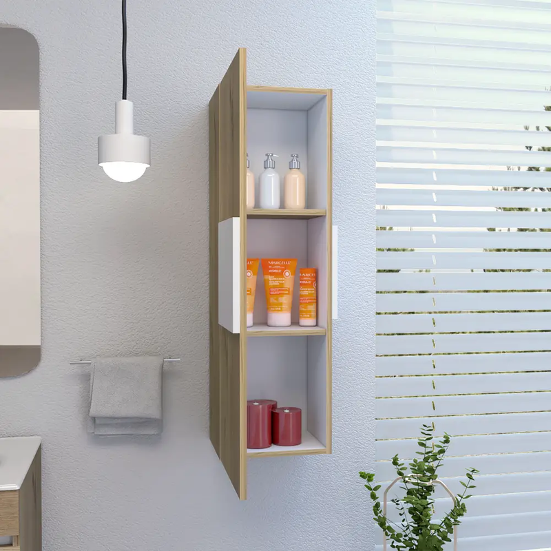 Medicine 38"H Single Door Cabinet, Three Shelves, Light by HouseOfZazla