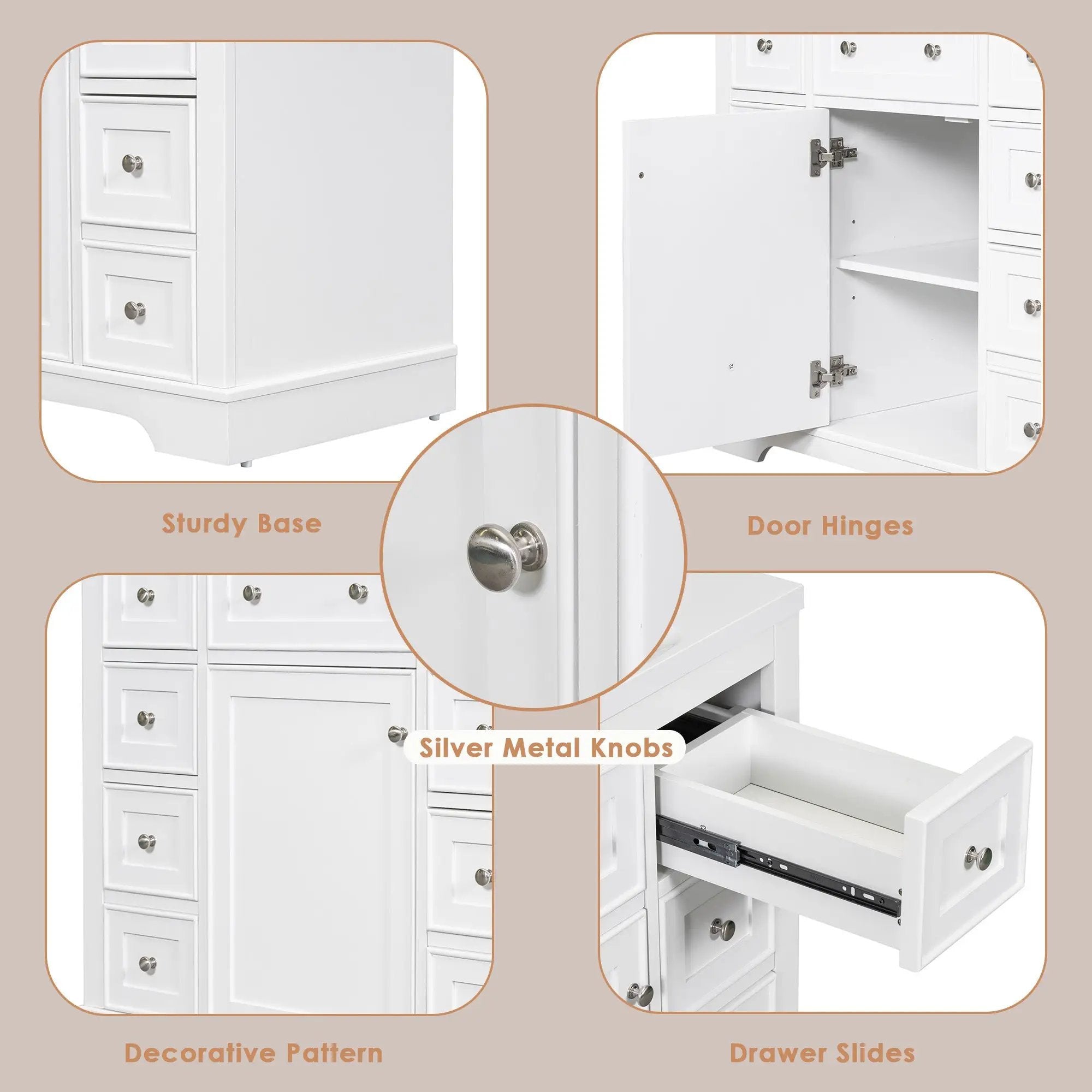 36" Bathroom Vanity without Sink, Cabinet Base Only by HouseOfZazla