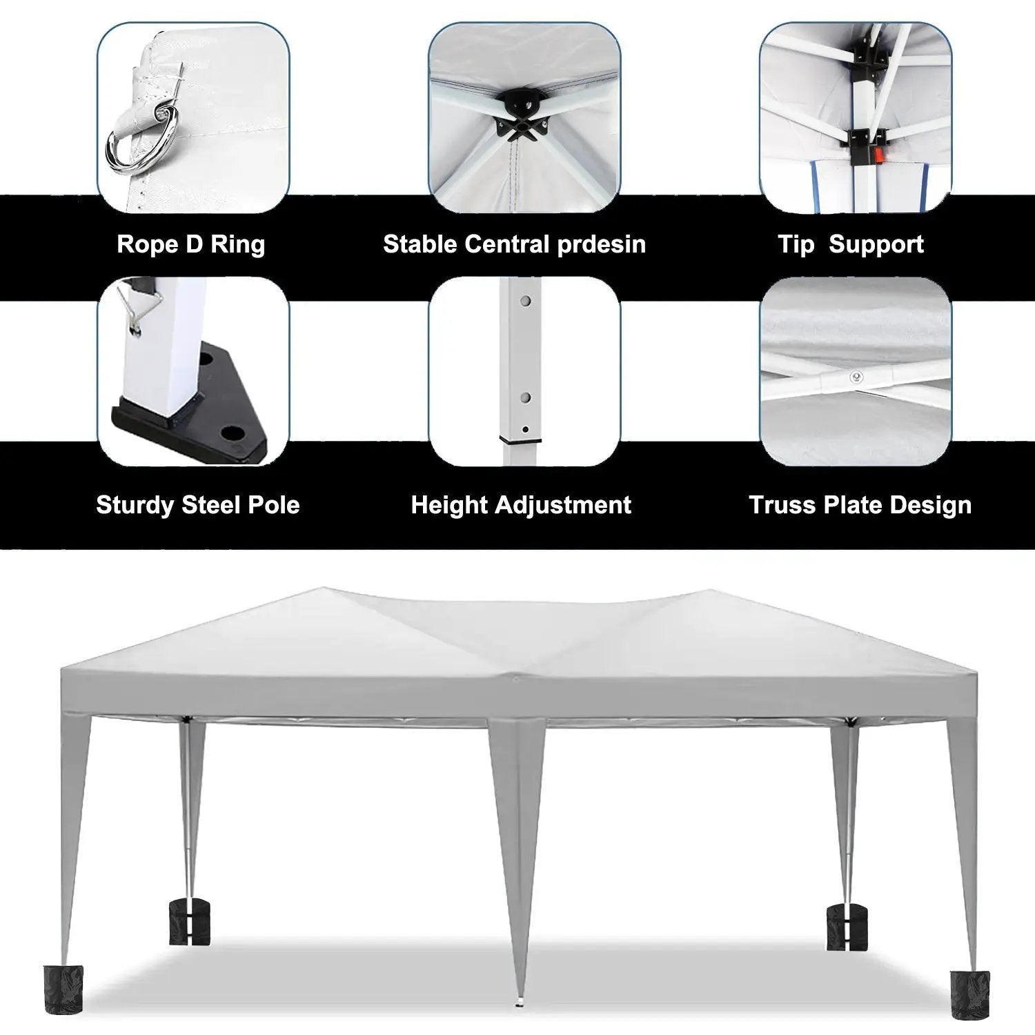 10'x20' EZ Pop Up Canopy Tent with Removable Sidewalls by HouseOfZazla