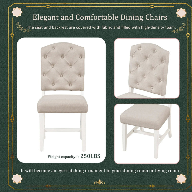 TREXM Retro Style Dining Chair Set with 4 Upholstered Chairs by HouseOfZazla