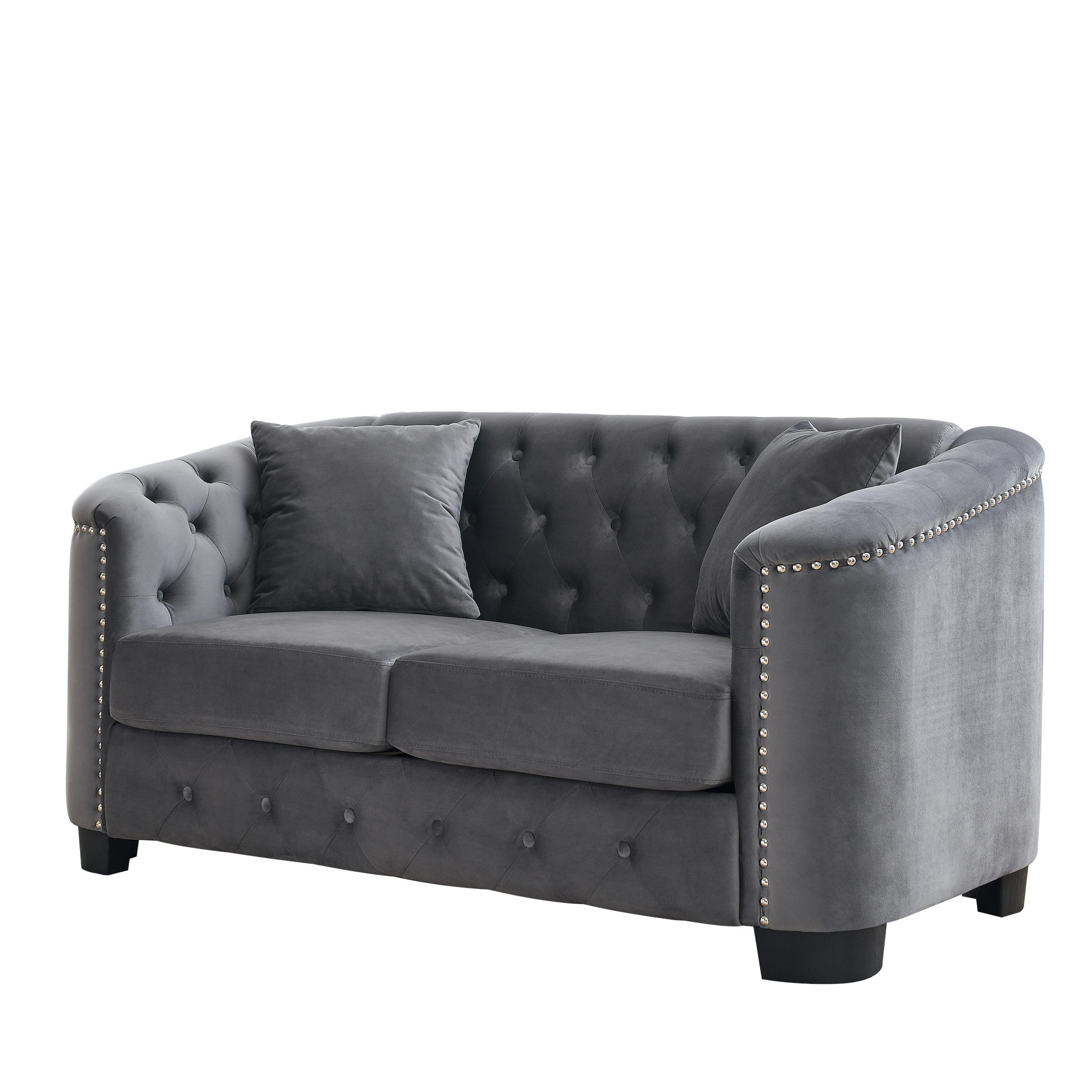 59-Inch Modern Chesterfield Velvet Sofa by HouseOfZazla