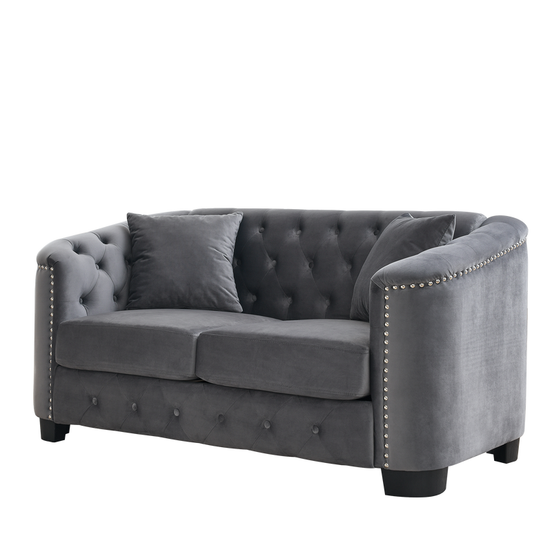 59-Inch Modern Chesterfield Velvet Sofa by HouseOfZazla
