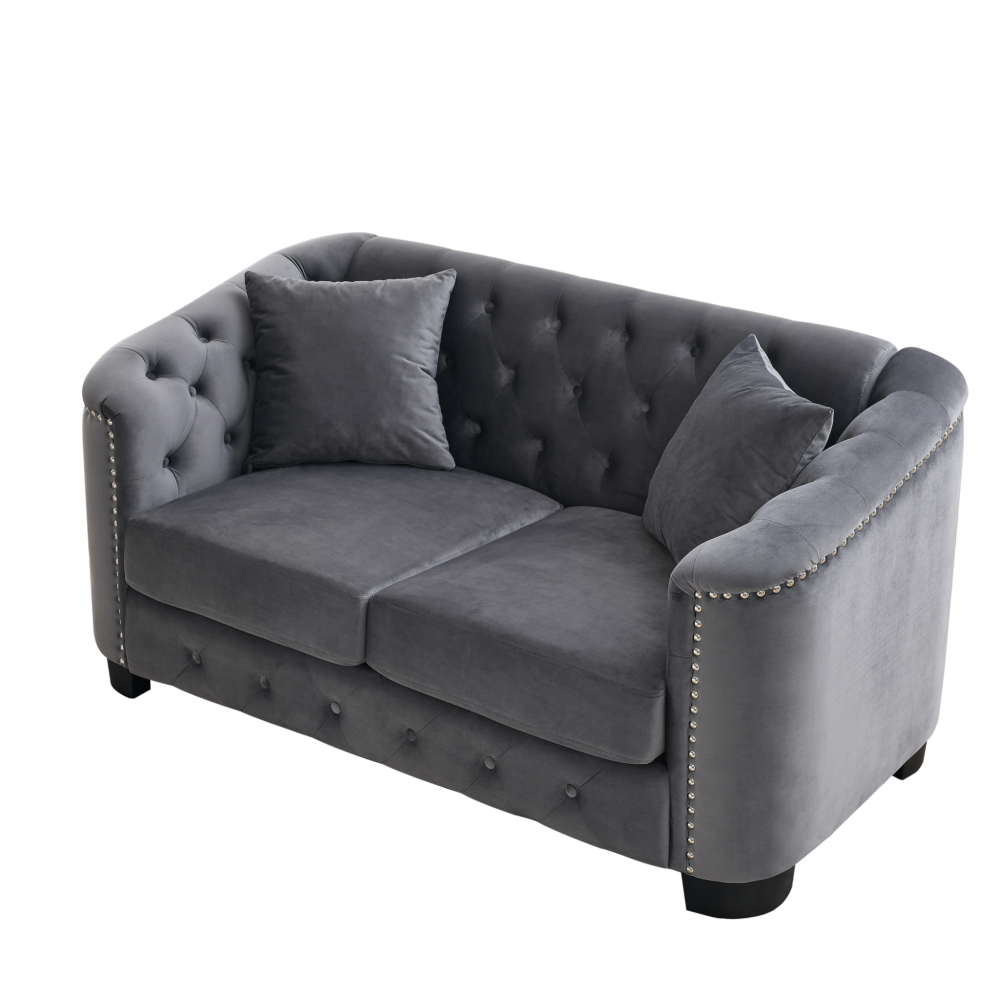 59-Inch Modern Chesterfield Velvet Sofa by HouseOfZazla