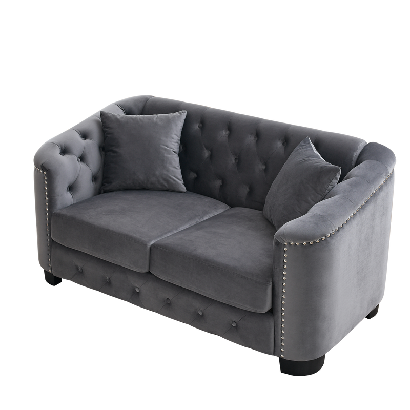 59-Inch Modern Chesterfield Velvet Sofa by HouseOfZazla