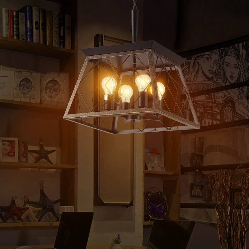 16" Black Gold Industrial Pendant Chandelier by HouseOfZazla