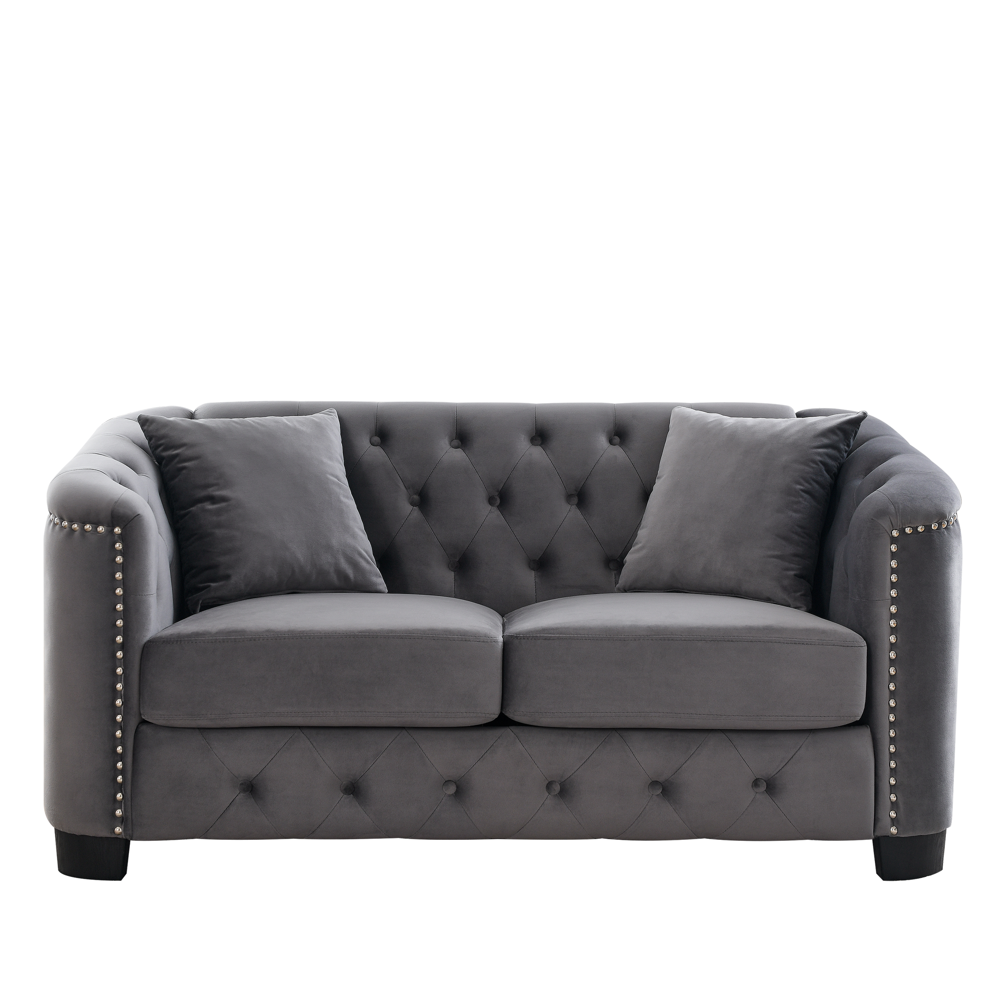 59-Inch Modern Chesterfield Velvet Sofa by HouseOfZazla