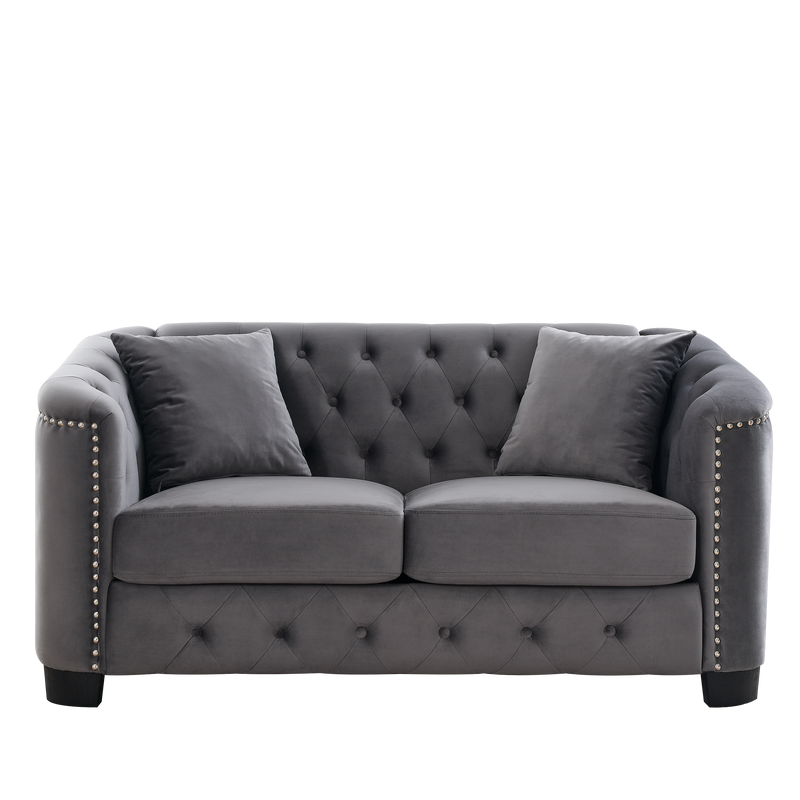 59-Inch Modern Chesterfield Velvet Sofa by HouseOfZazla