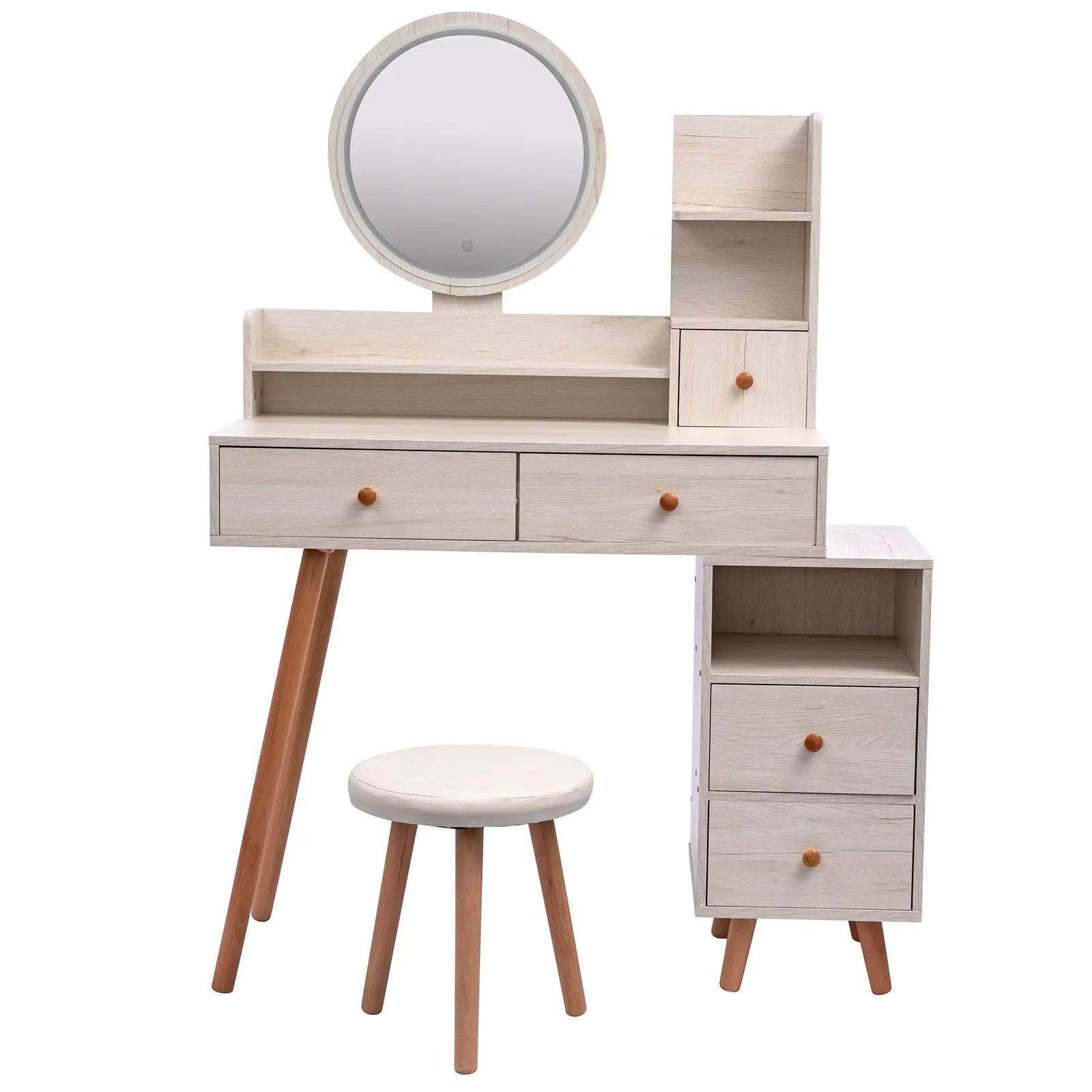 CRAZY ELF Stylish Vanity Table + Cushioned Stool by HouseOfZazla