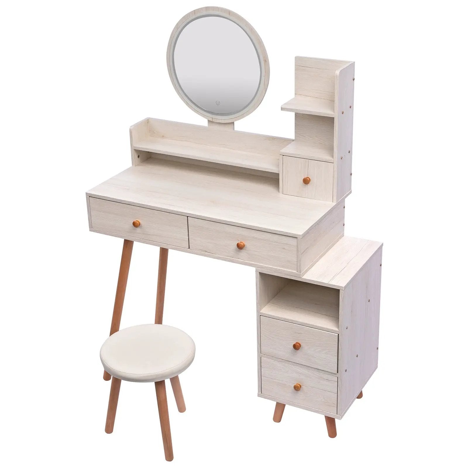 CRAZY ELF Stylish Vanity Table + Cushioned Stool by HouseOfZazla
