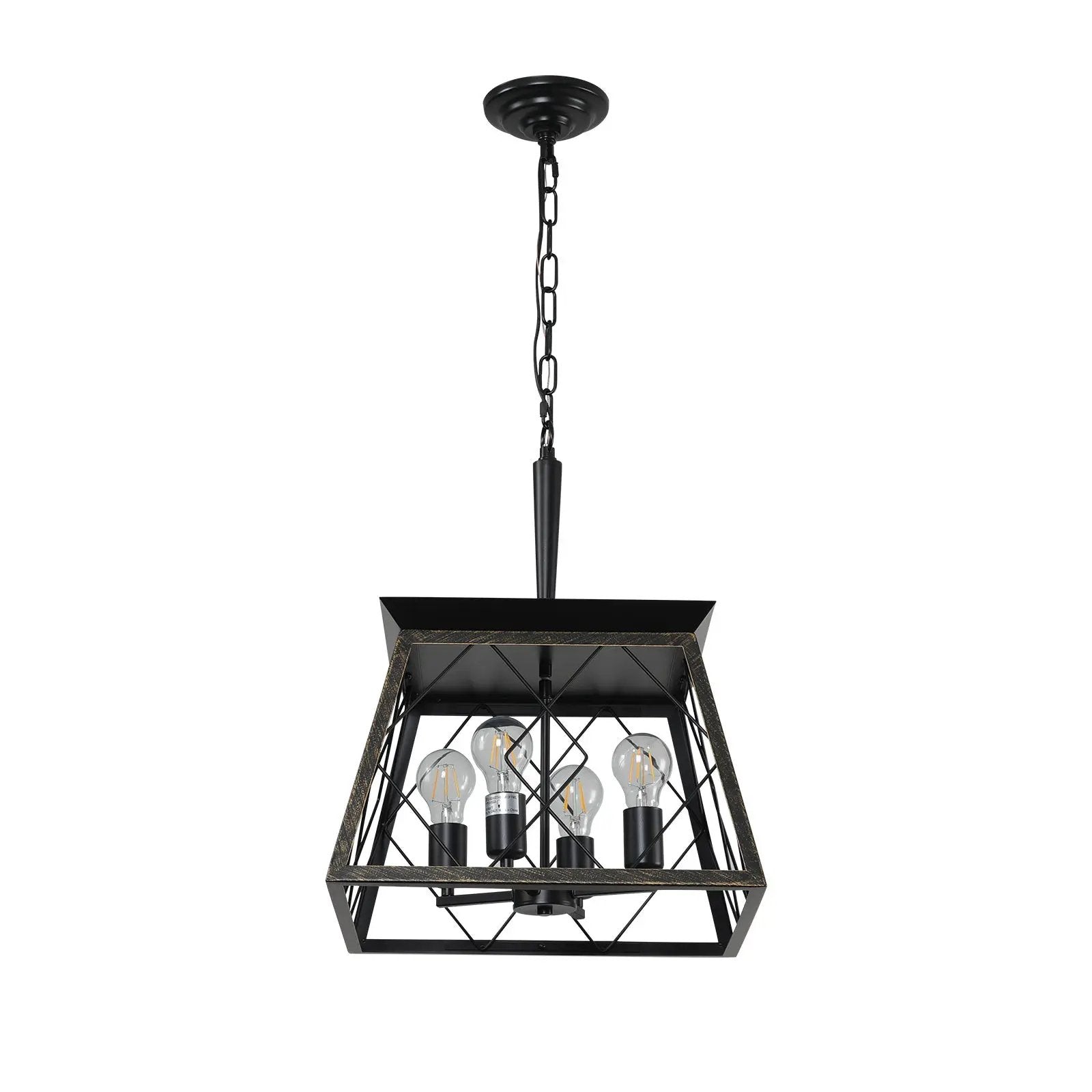 16" Black Gold Industrial Pendant Chandelier by HouseOfZazla