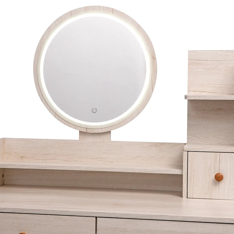 CRAZY ELF Stylish Vanity Table + Cushioned Stool by HouseOfZazla