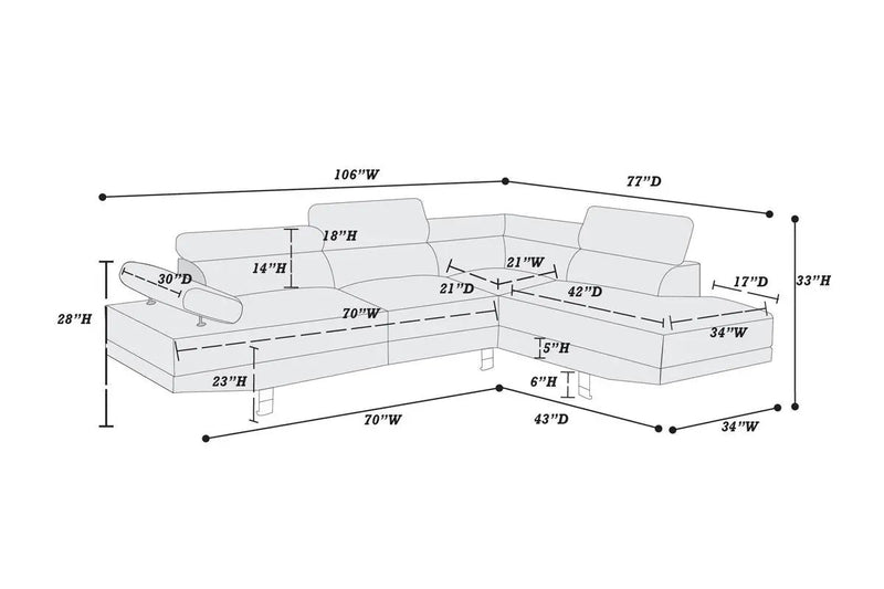 White Color Sectional Living Room Furniture Faux Leather by HouseOfZazla