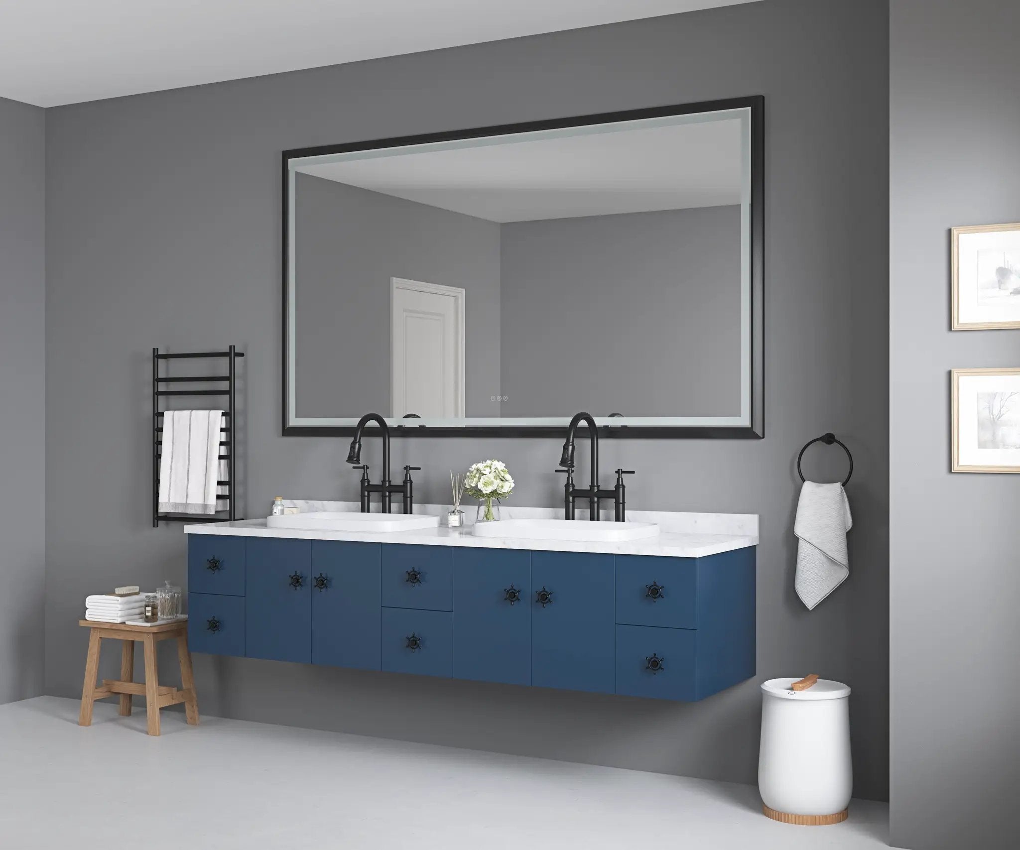Oversized Rectangular Bathroom Mirror by HouseOfZazla