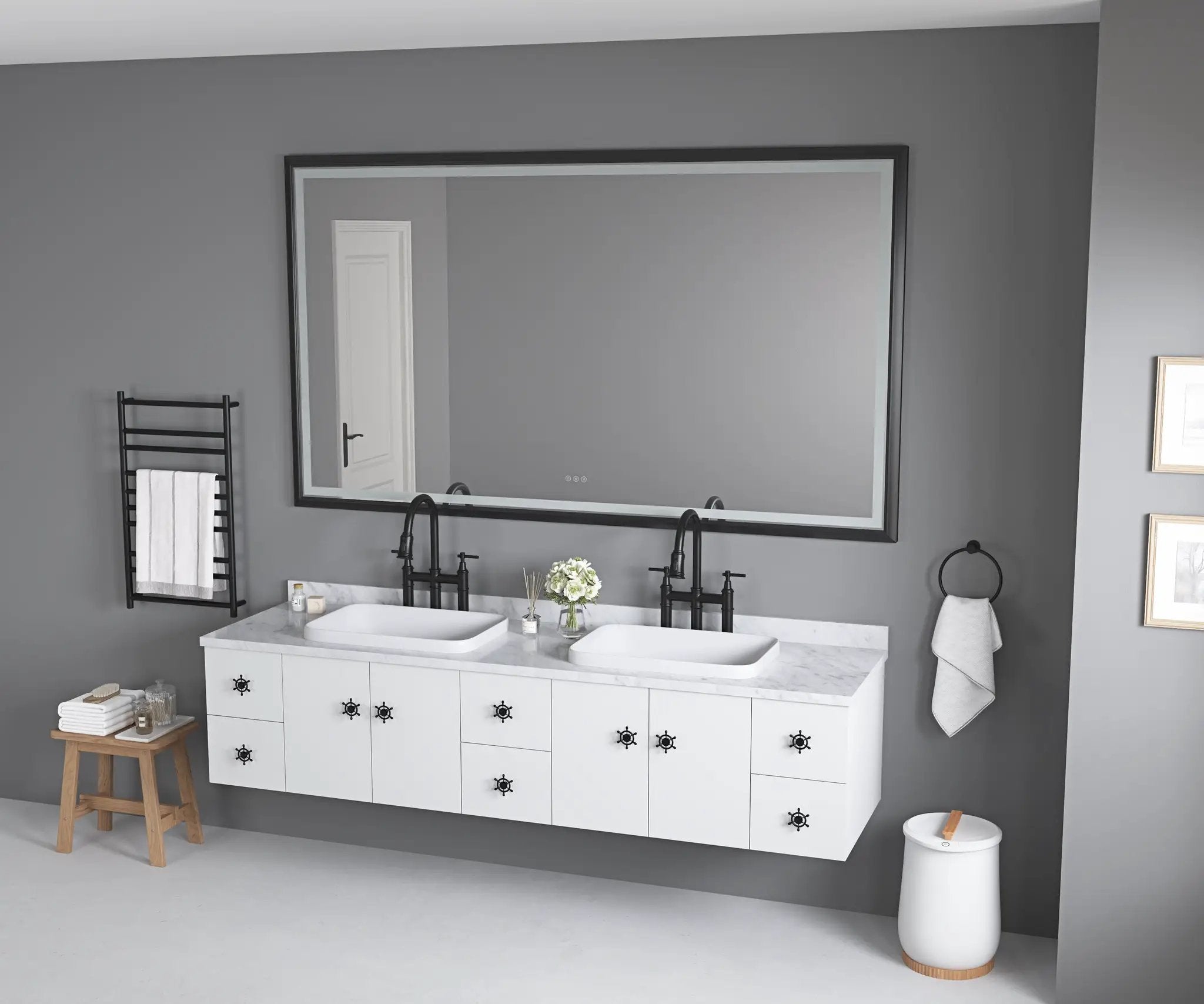 Oversized Rectangular Bathroom Mirror by HouseOfZazla