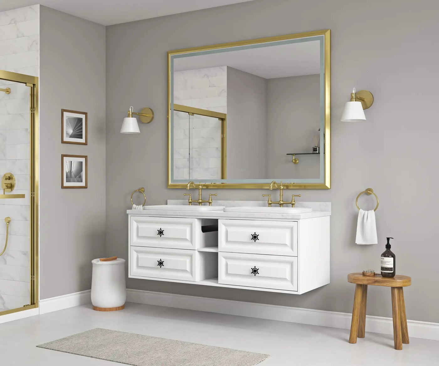 60-Inch LED Lighted Bathroom Wall Mounted Mirror by HouseOfZazla