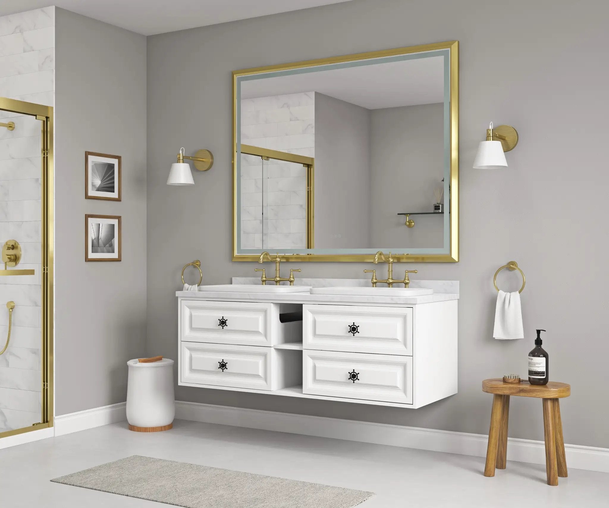 60-Inch LED Lighted Bathroom Wall Mounted Mirror by HouseOfZazla
