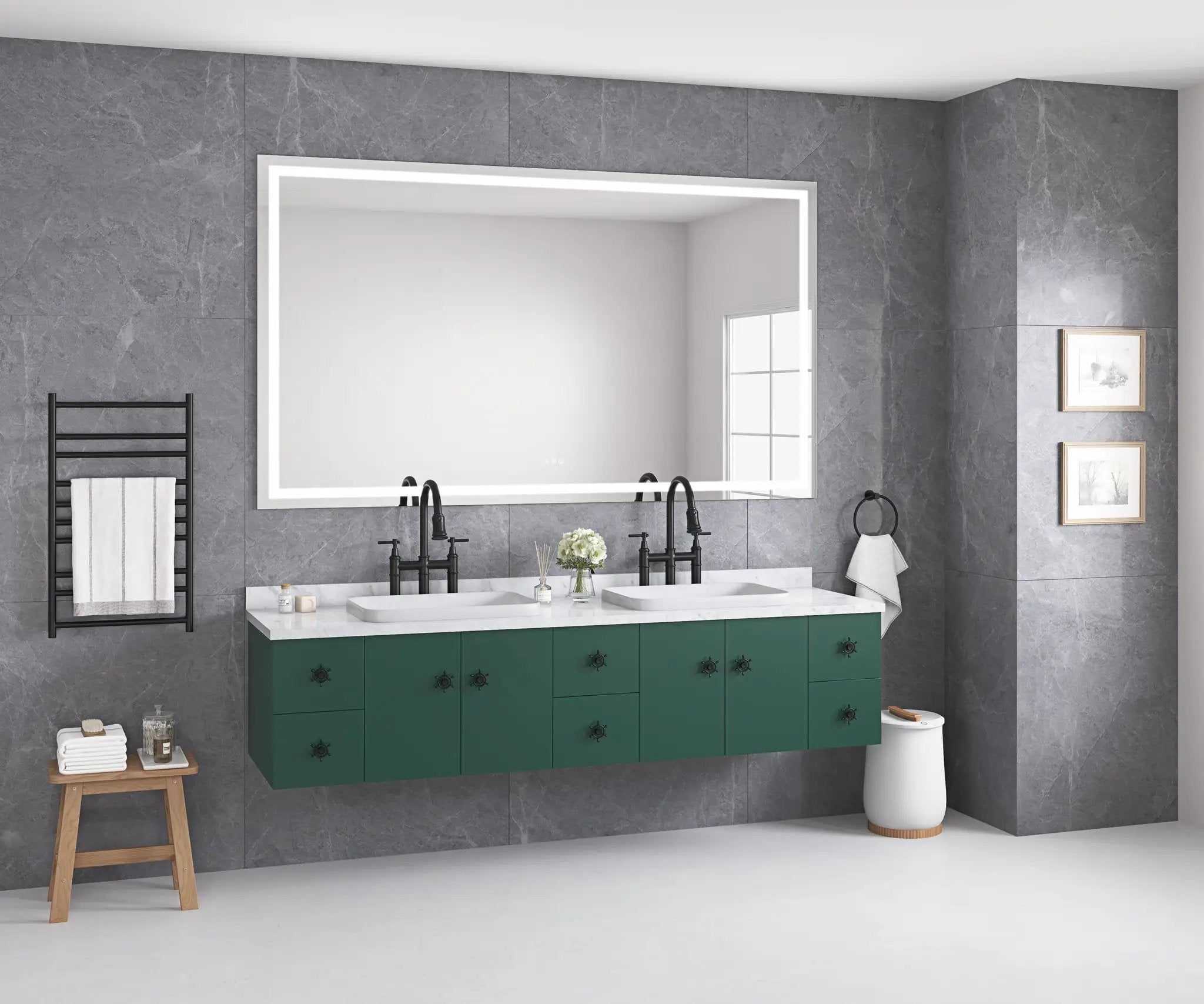 LED Bathroom Mirror 84" x 48" with Front and Backlight by HouseOfZazla