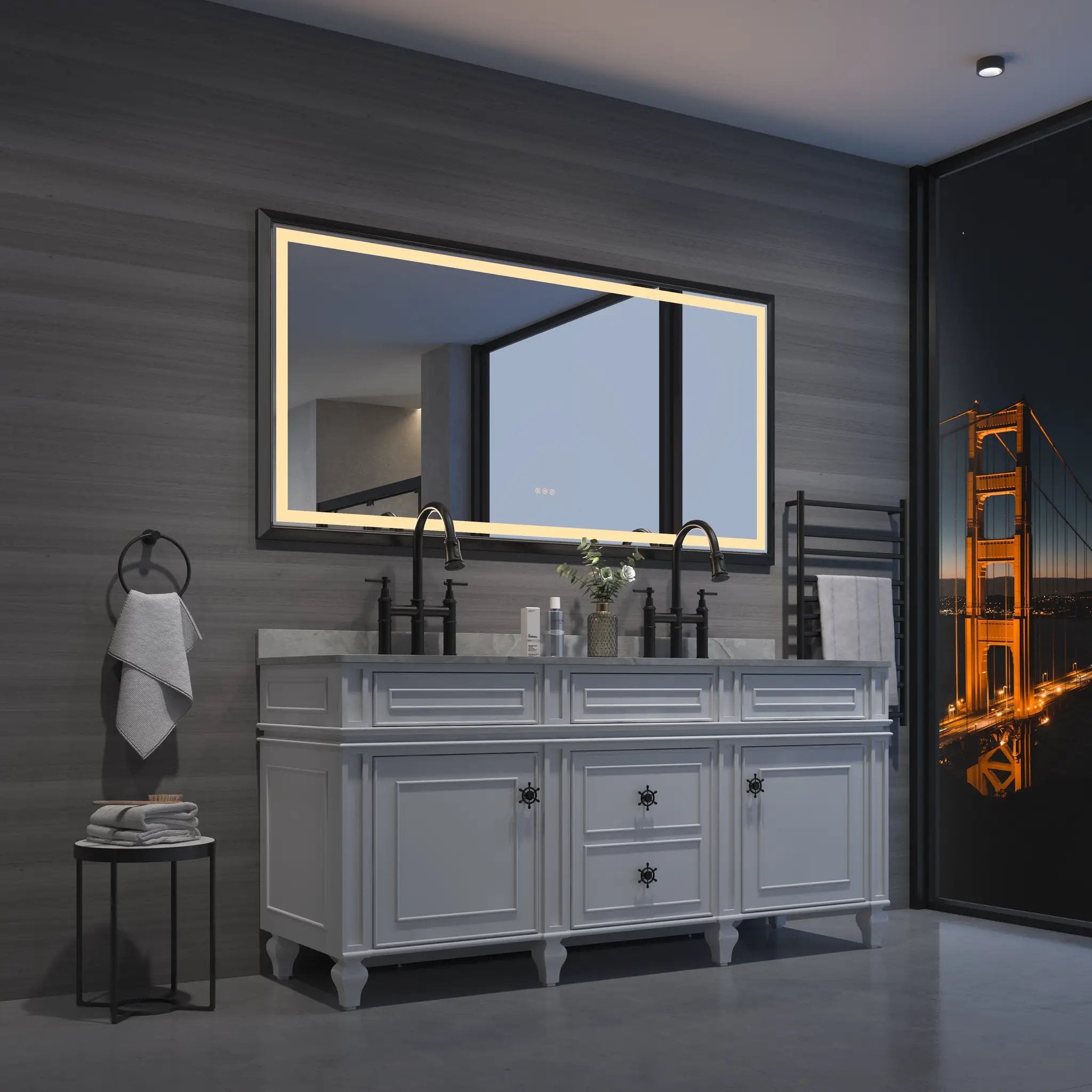 60" Oversized Rectangular Bathroom Mirror by HouseOfZazla