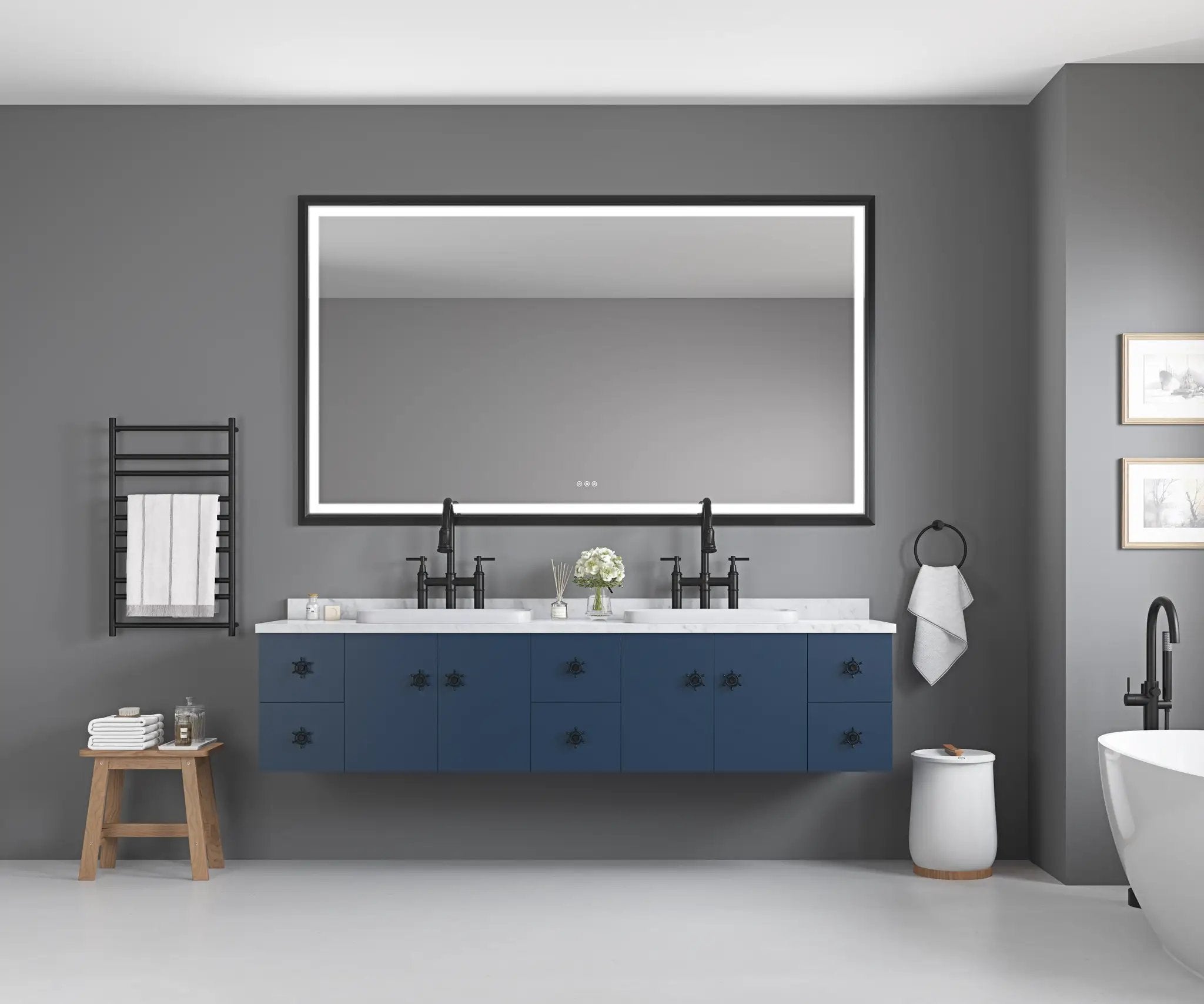 Oversized Rectangular Bathroom Mirror by HouseOfZazla