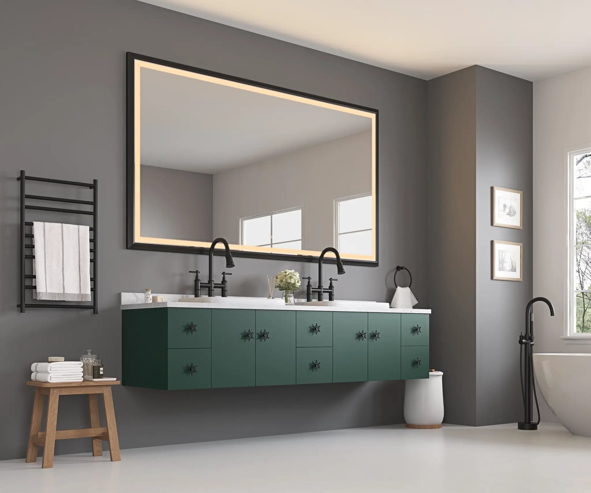 Oversized Rectangular Bathroom Mirror by HouseOfZazla