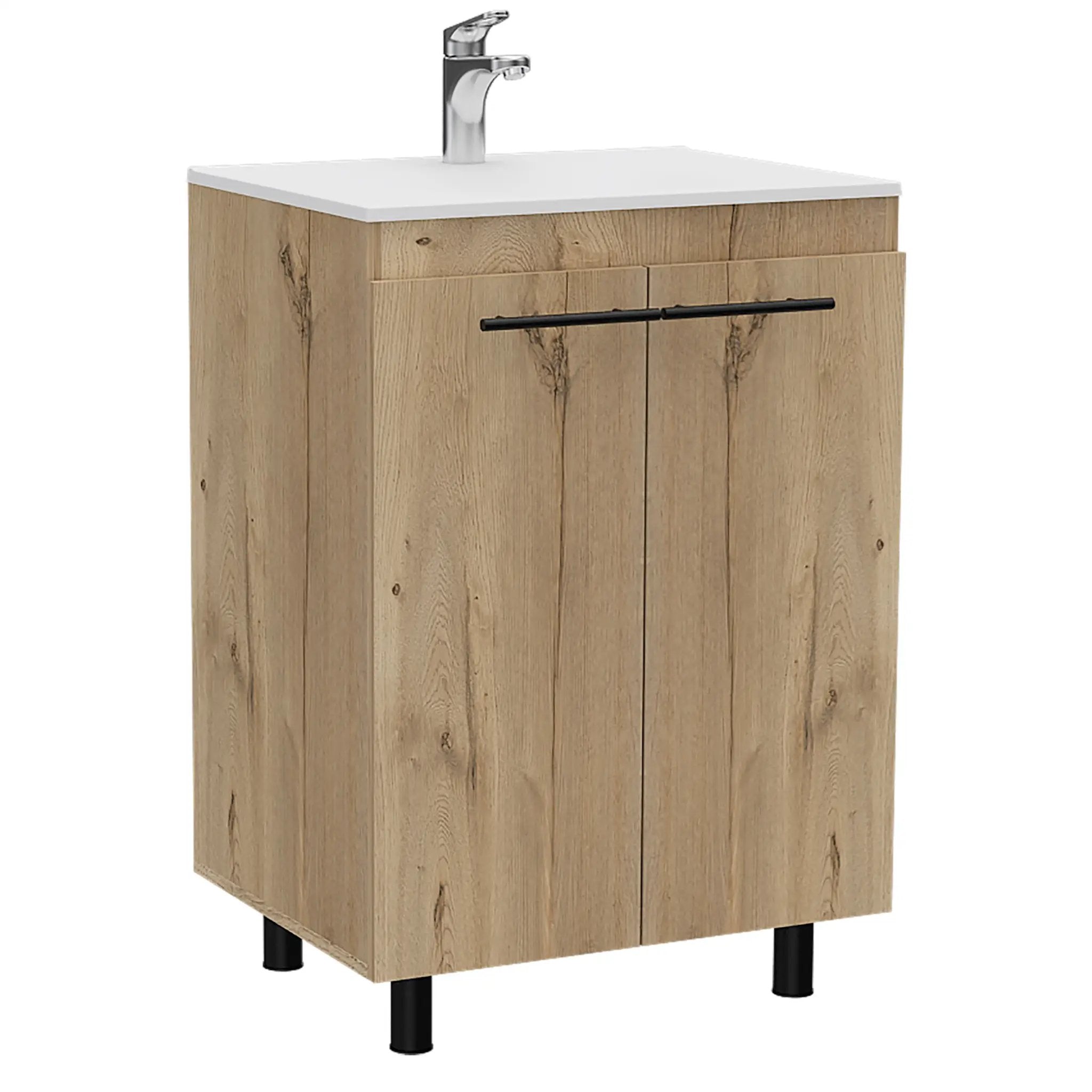 Khari 24" Floor Cabinet, Double Door, Two Shelves - Light by HouseOfZazla
