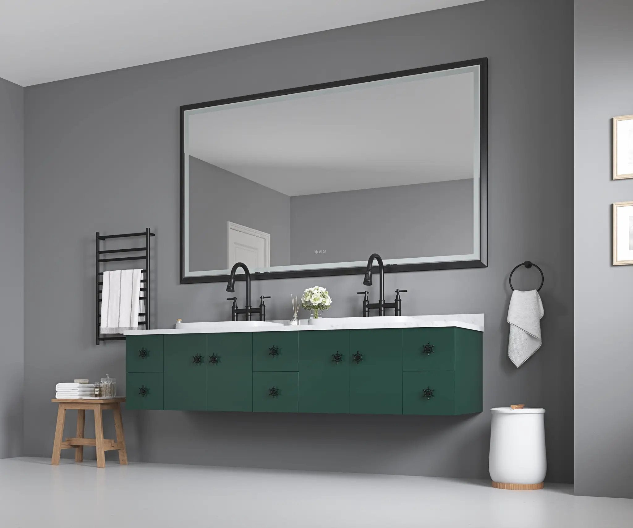 Oversized Rectangular Bathroom Mirror by HouseOfZazla