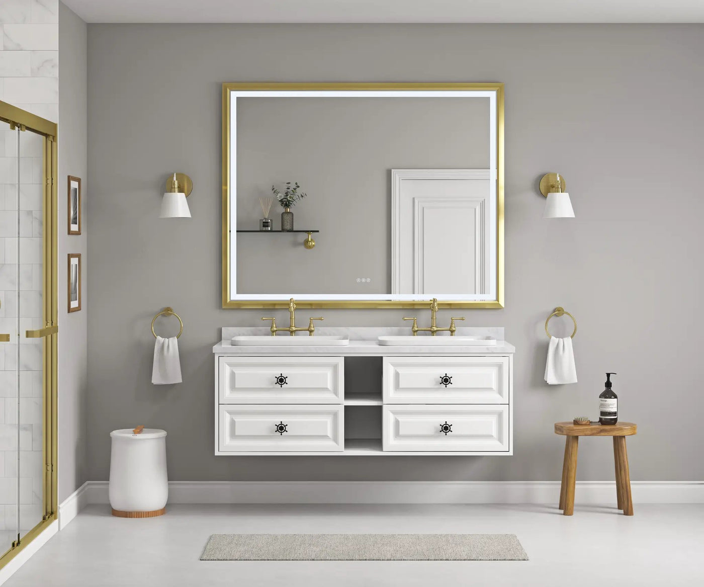 60-Inch LED Lighted Bathroom Wall Mounted Mirror by HouseOfZazla