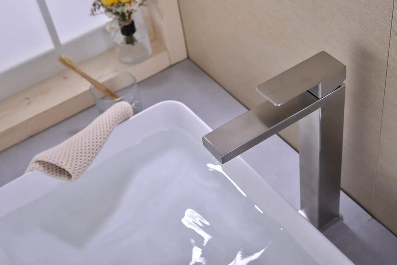 Single Handle Sink Brushed Nickel Vanity Bathroom Faucet by HouseOfZazla