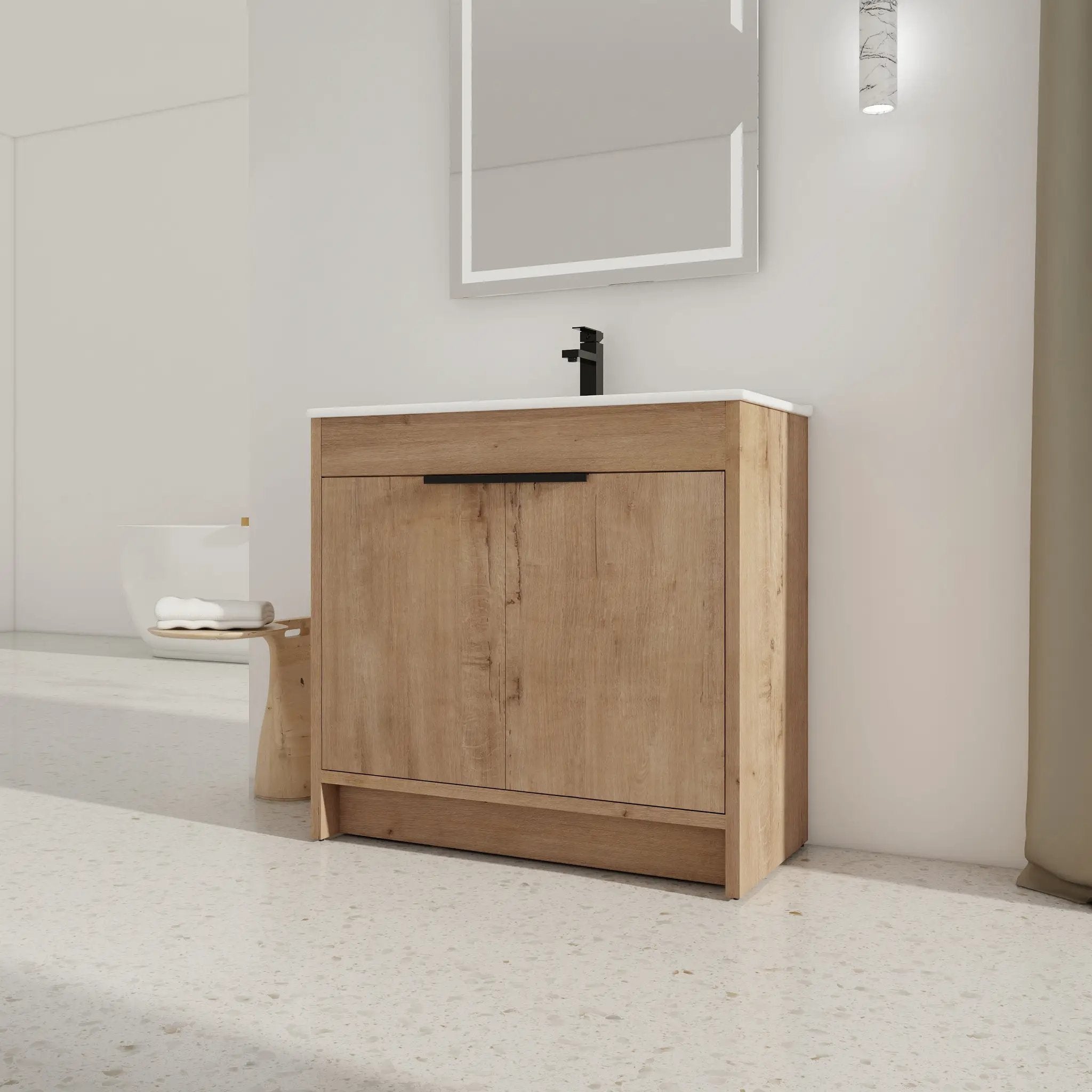 36" Freestanding Bathroom Vanity with Integrated Sink by HouseOfZazla