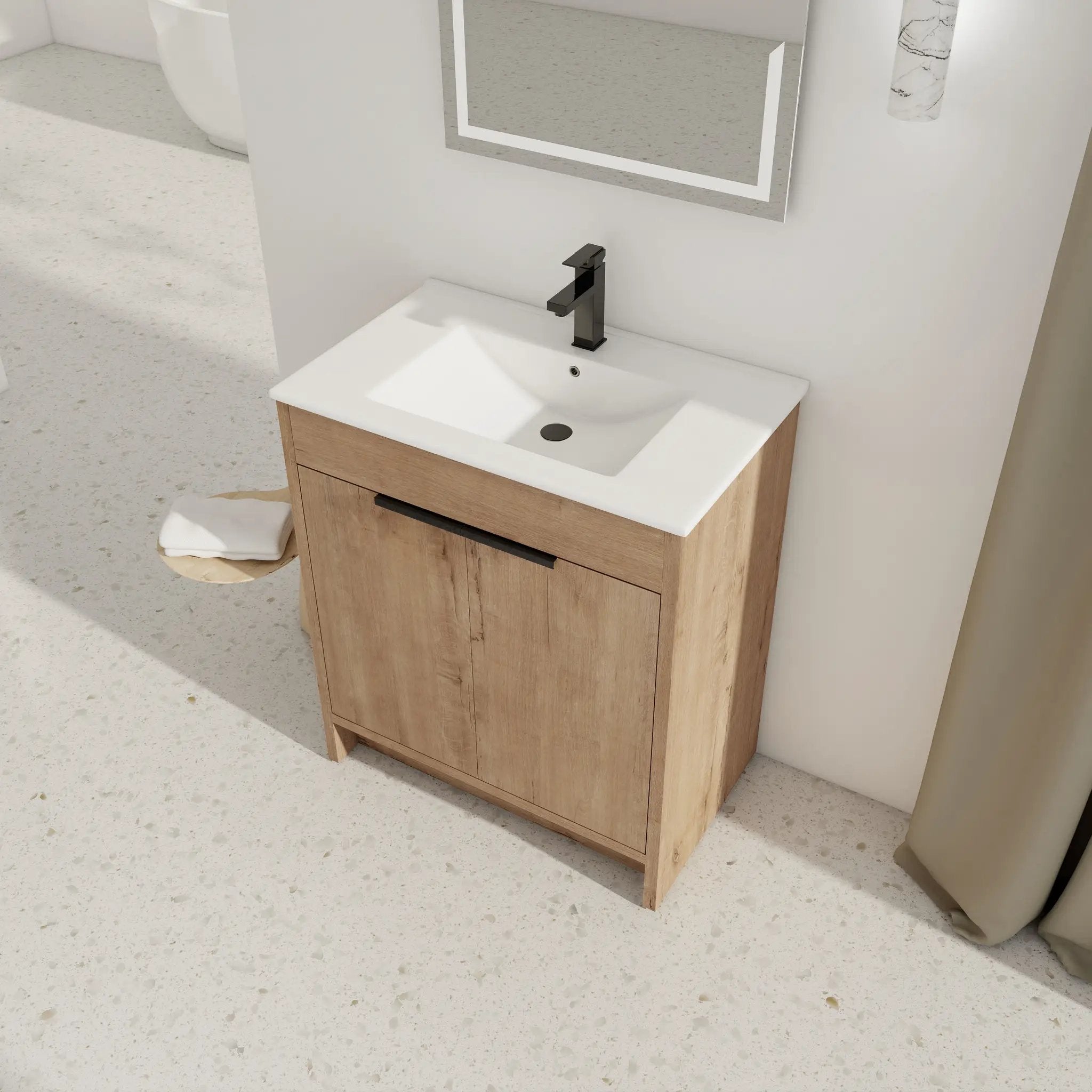 30" Freestanding Bathroom Vanity with Integrated Sink by HouseOfZazla