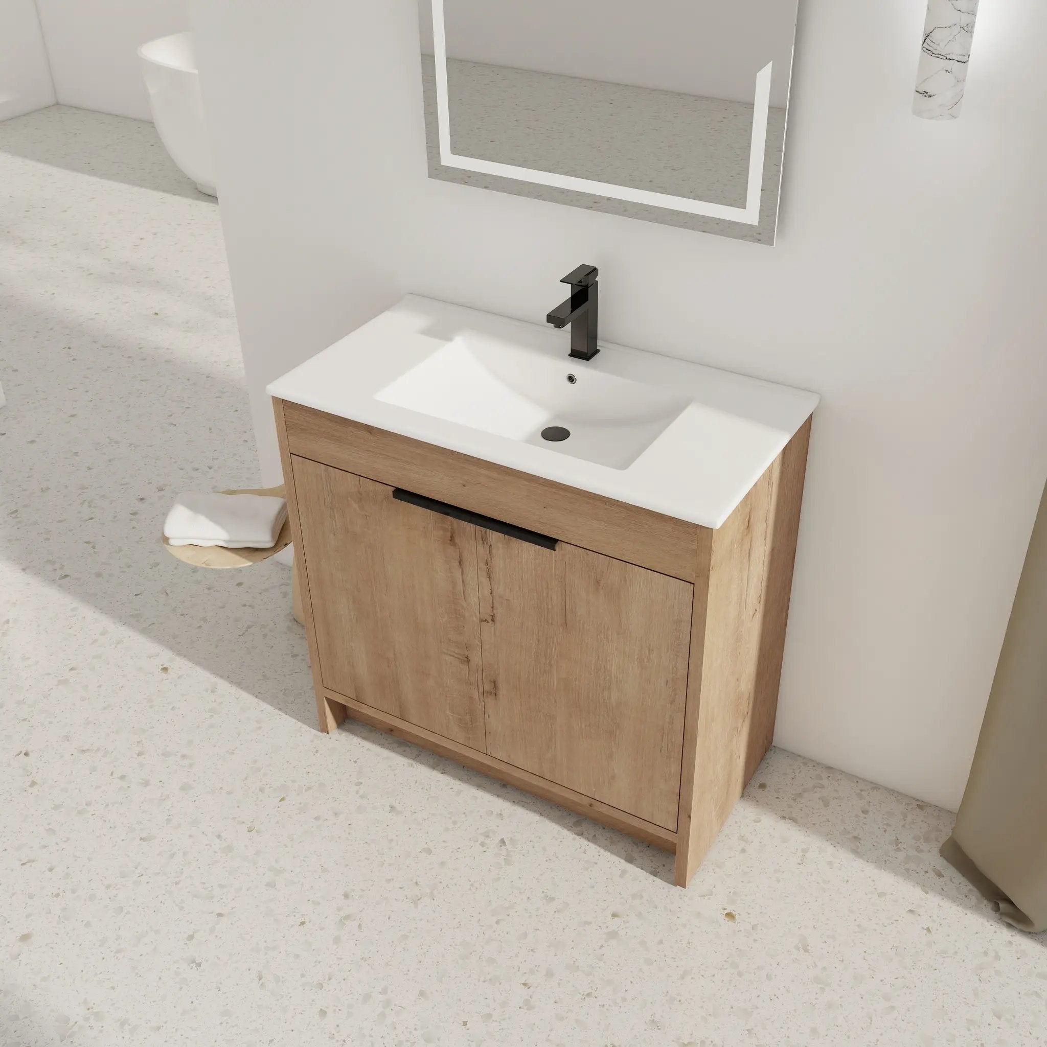 36" Freestanding Bathroom Vanity with Integrated Sink by HouseOfZazla