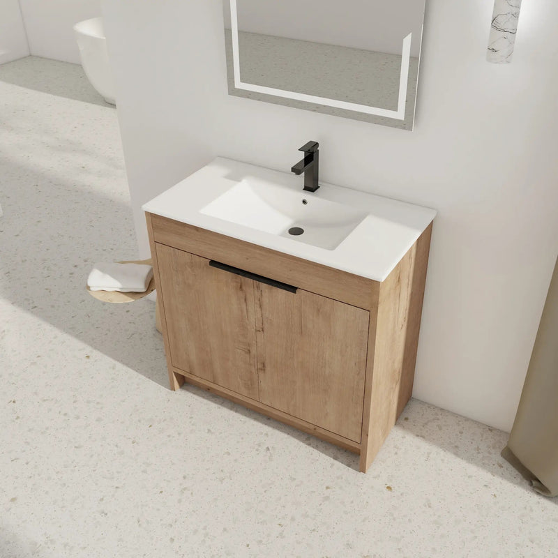 36" Freestanding Bathroom Vanity with Integrated Sink by HouseOfZazla