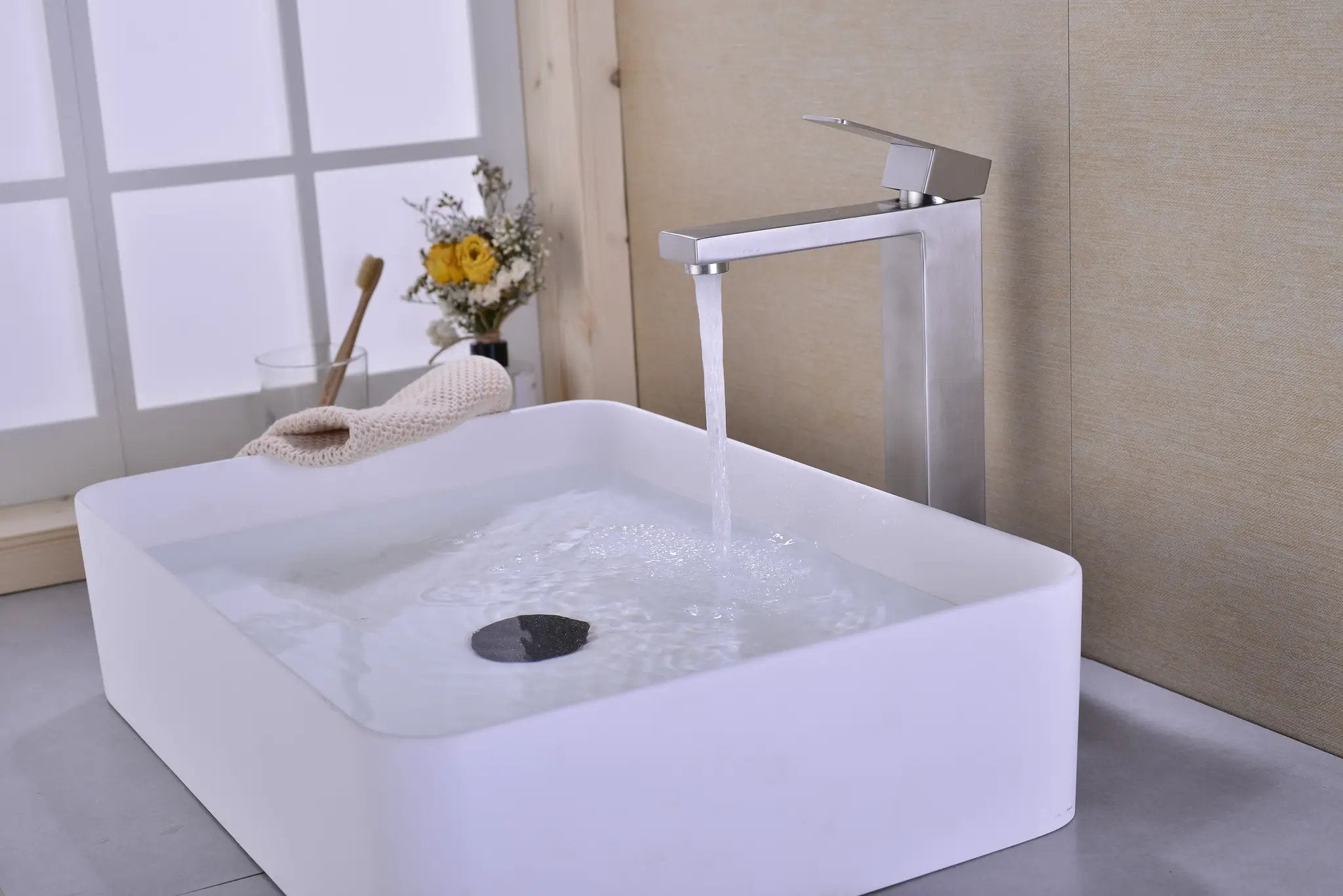 Single Handle Sink Brushed Nickel Vanity Bathroom Faucet by HouseOfZazla