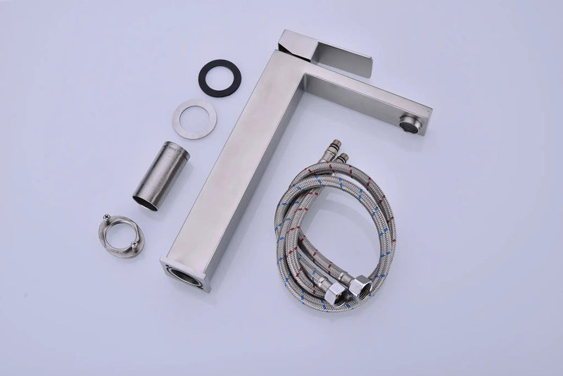 Single Handle Sink Brushed Nickel Vanity Bathroom Faucet by HouseOfZazla