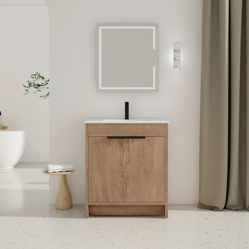 30" Freestanding Bathroom Vanity with Integrated Sink by HouseOfZazla