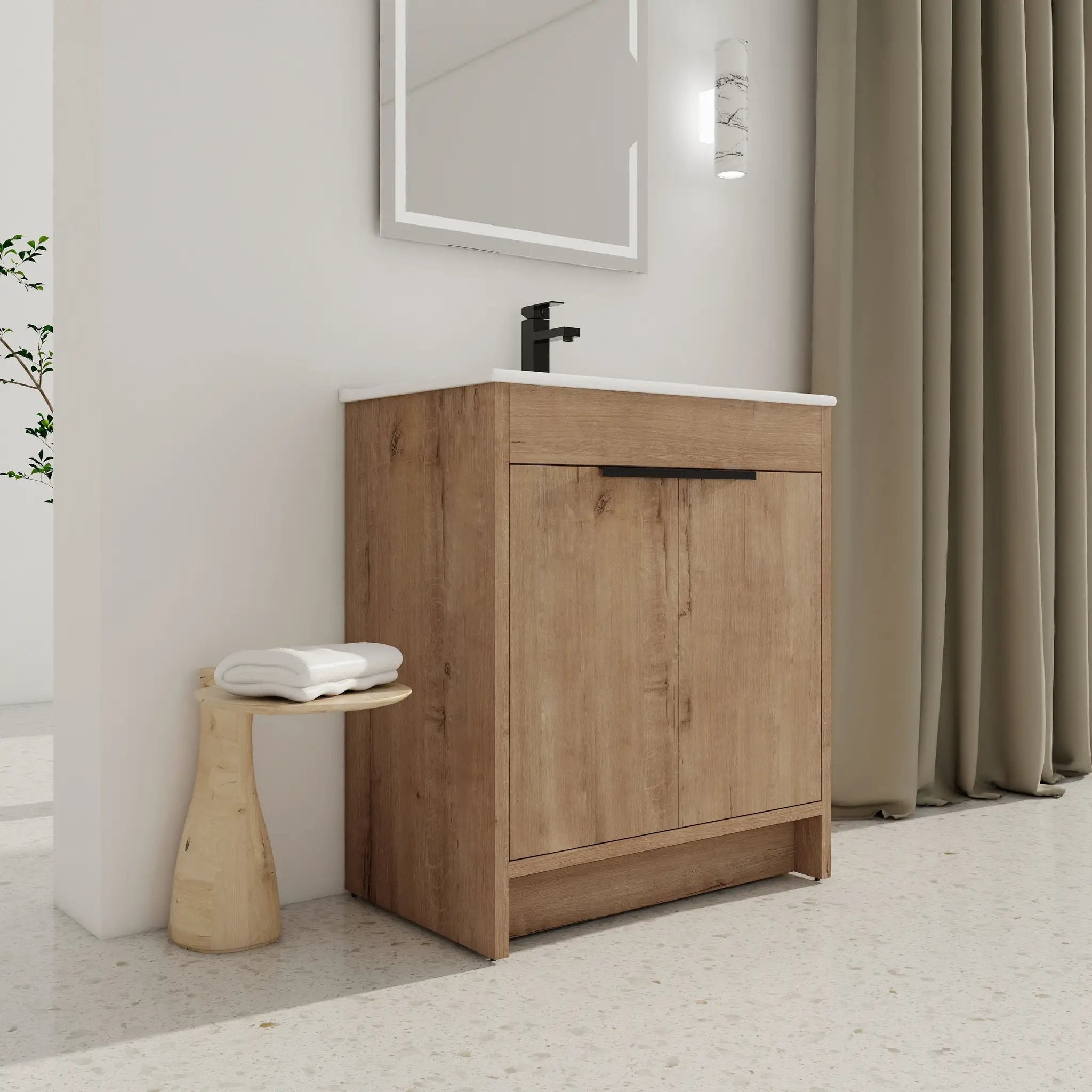 30" Freestanding Bathroom Vanity with Integrated Sink by HouseOfZazla