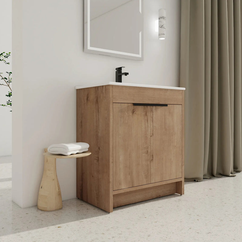 30" Freestanding Bathroom Vanity with Integrated Sink by HouseOfZazla