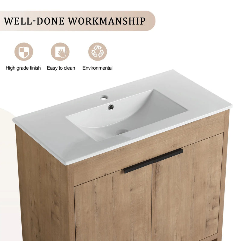 36" Freestanding Bathroom Vanity with Integrated Sink by HouseOfZazla
