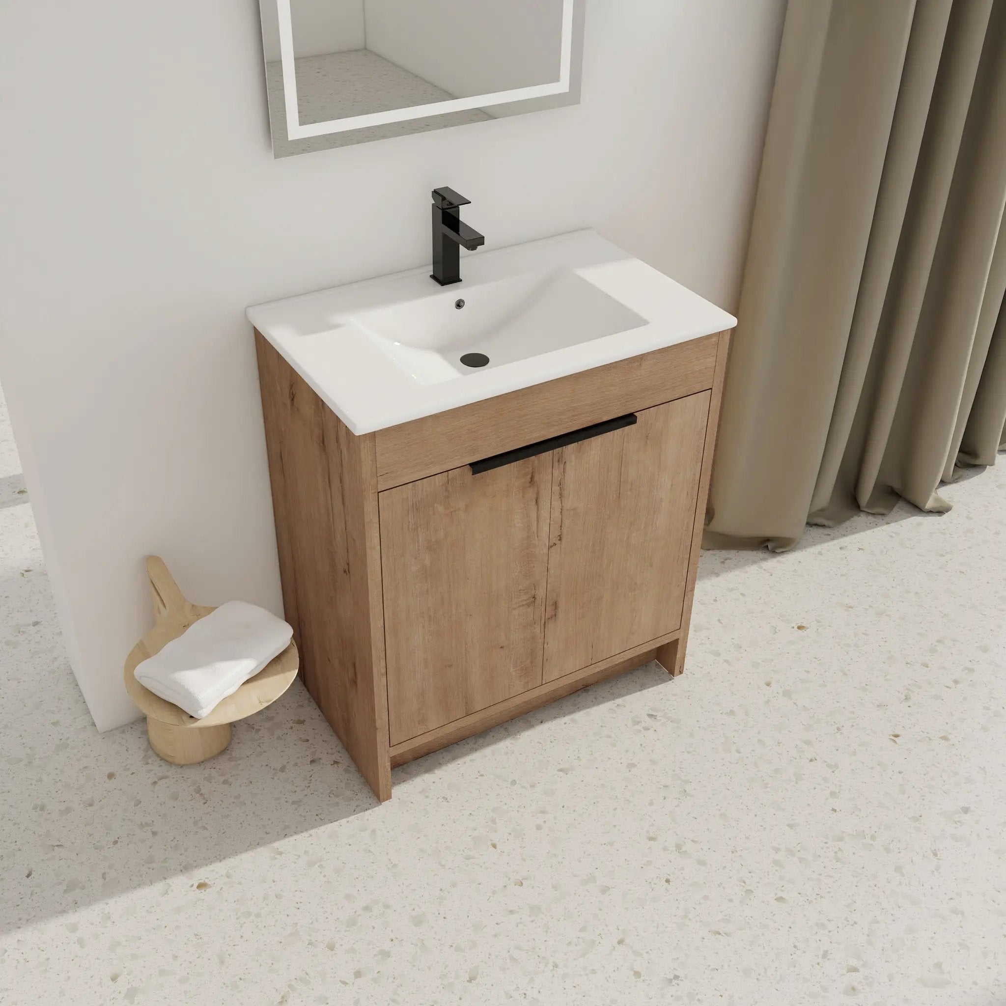 30" Freestanding Bathroom Vanity with Integrated Sink by HouseOfZazla