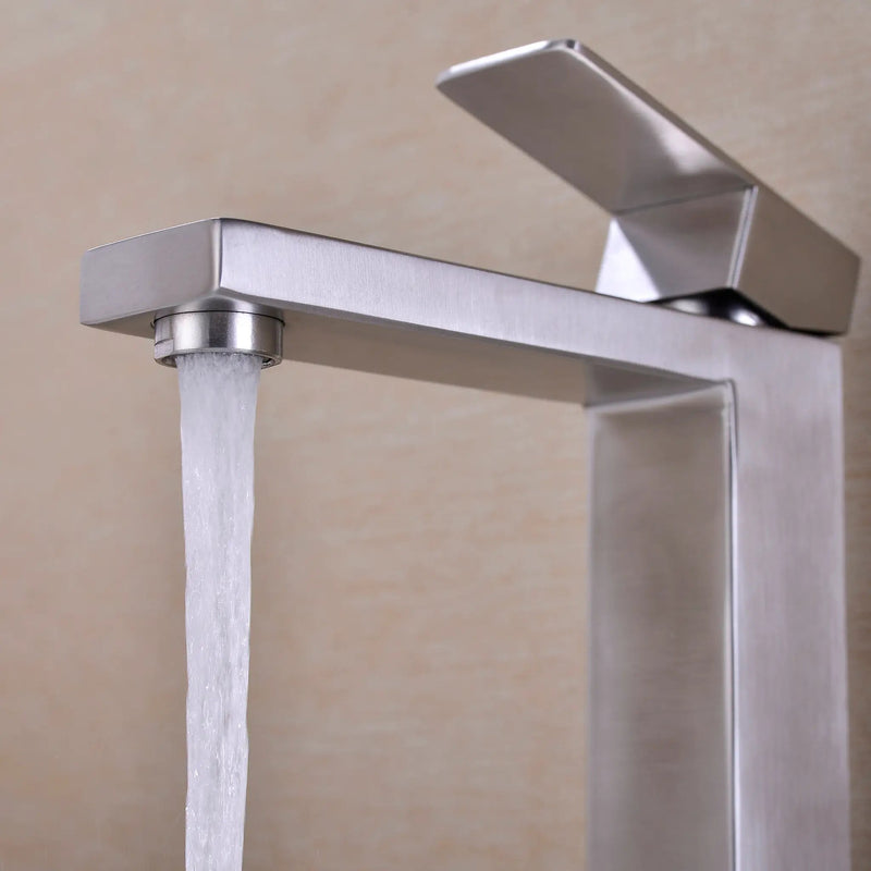 Single Handle Sink Brushed Nickel Vanity Bathroom Faucet by HouseOfZazla