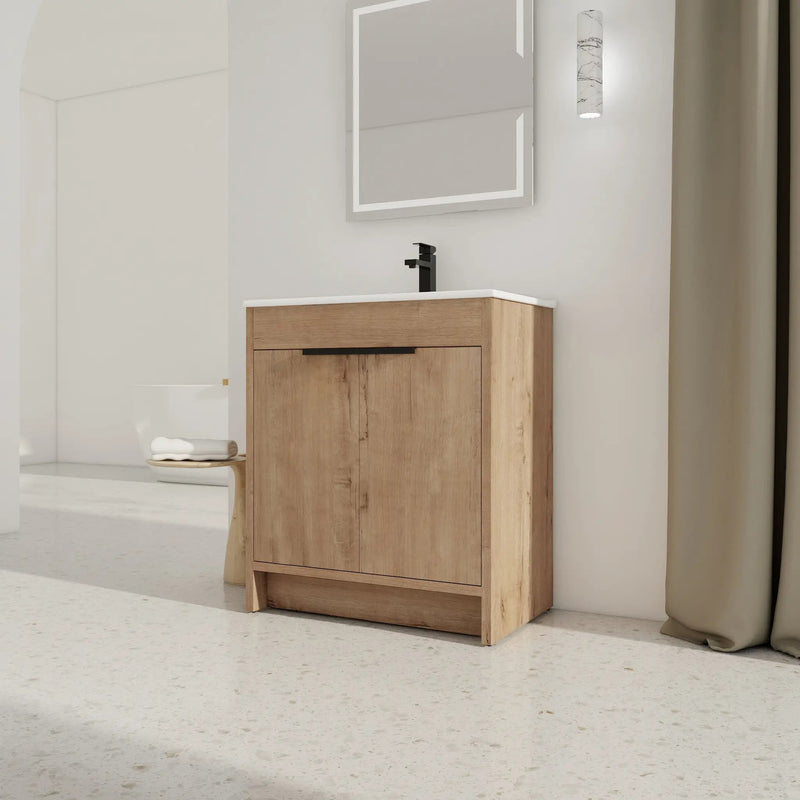 30" Freestanding Bathroom Vanity with Integrated Sink by HouseOfZazla