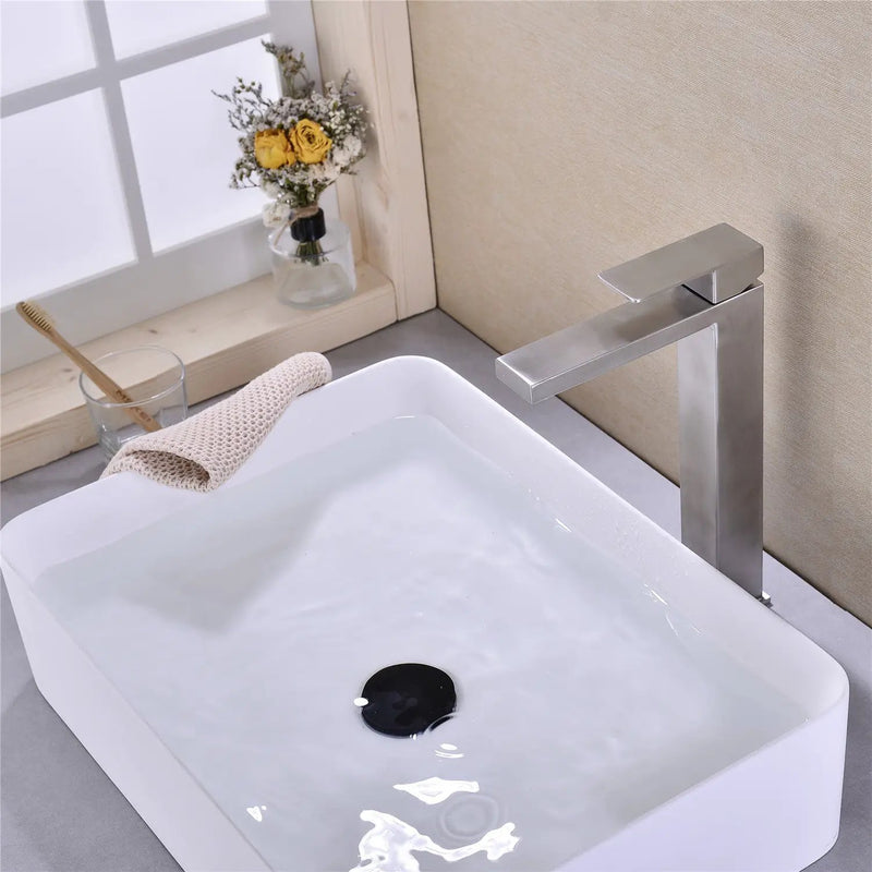 Single Handle Sink Brushed Nickel Vanity Bathroom Faucet by HouseOfZazla