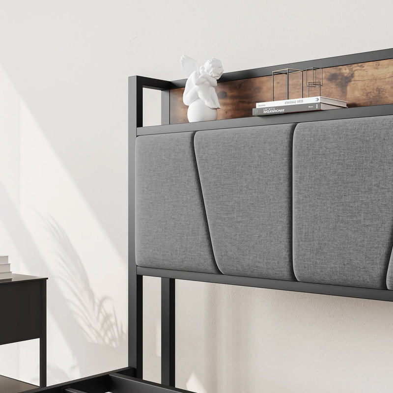 Full Size Bed Frame with Storage Headboard by HouseOfZazla